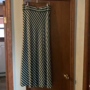 Beautiful olive striped long skirt size large